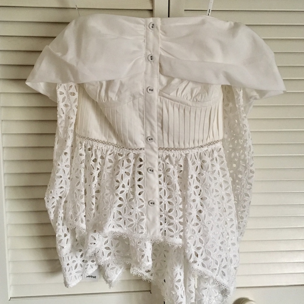 Self-Portrait Anglaise Off-the-Shoulder Top